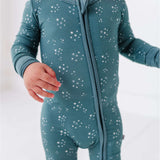 Starlit Sky | Bamboo One Piece Zip Pajama | An ultra-soft bamboo zip romper with an adorable star print, designed for comfort, breathability, and effortless diaper changes. Key Features: 🌱 Made from premium bamboo fabric – naturally soft and breathable �