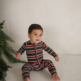 Holiday Stripe | Bamboo Zip Pajamas