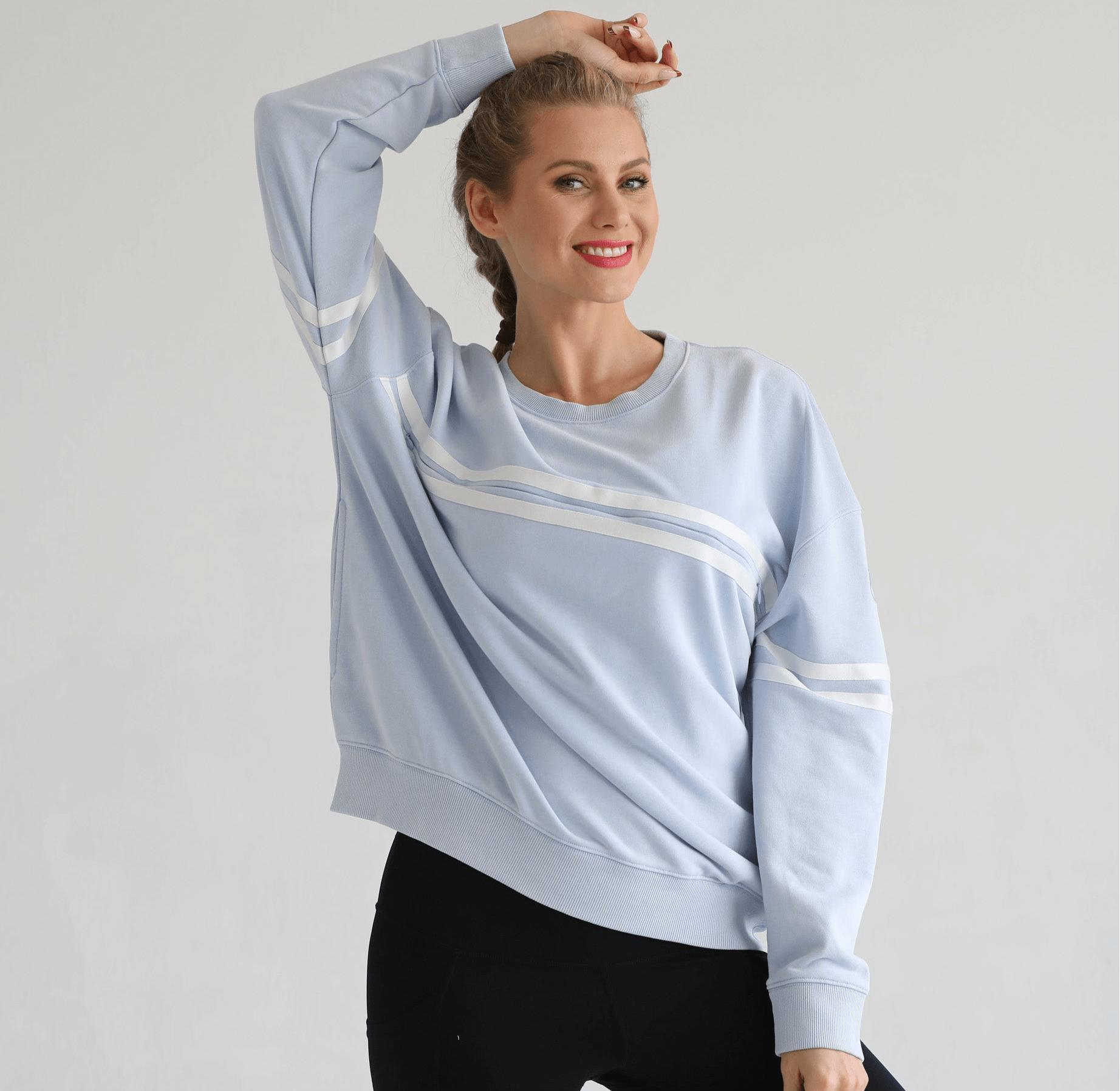 Celine Slouchy Nursing Pullover | Morning Haze | Milk & Baby