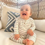 Riley Outfit and Hat Set | Black Stripes | Milk & Baby