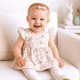 Bunny Blooms Baby Girl's Bamboo Skirted Bodysuit