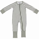 Green Stripe Bamboo Zipper