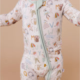 Animal ABC | Bamboo One Piece Zip Pajama