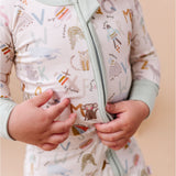 Animal ABC | Bamboo One Piece Zip Pajama