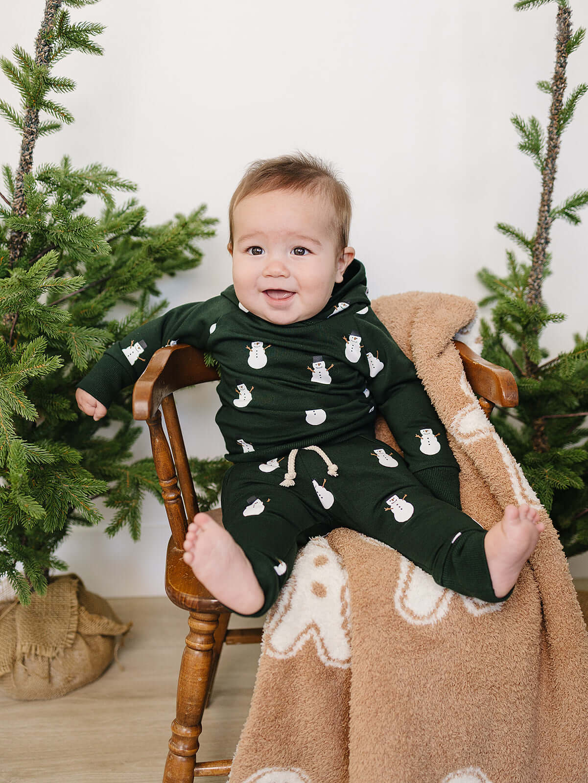 Snowman Hooded French Terry Set | Milk & Baby