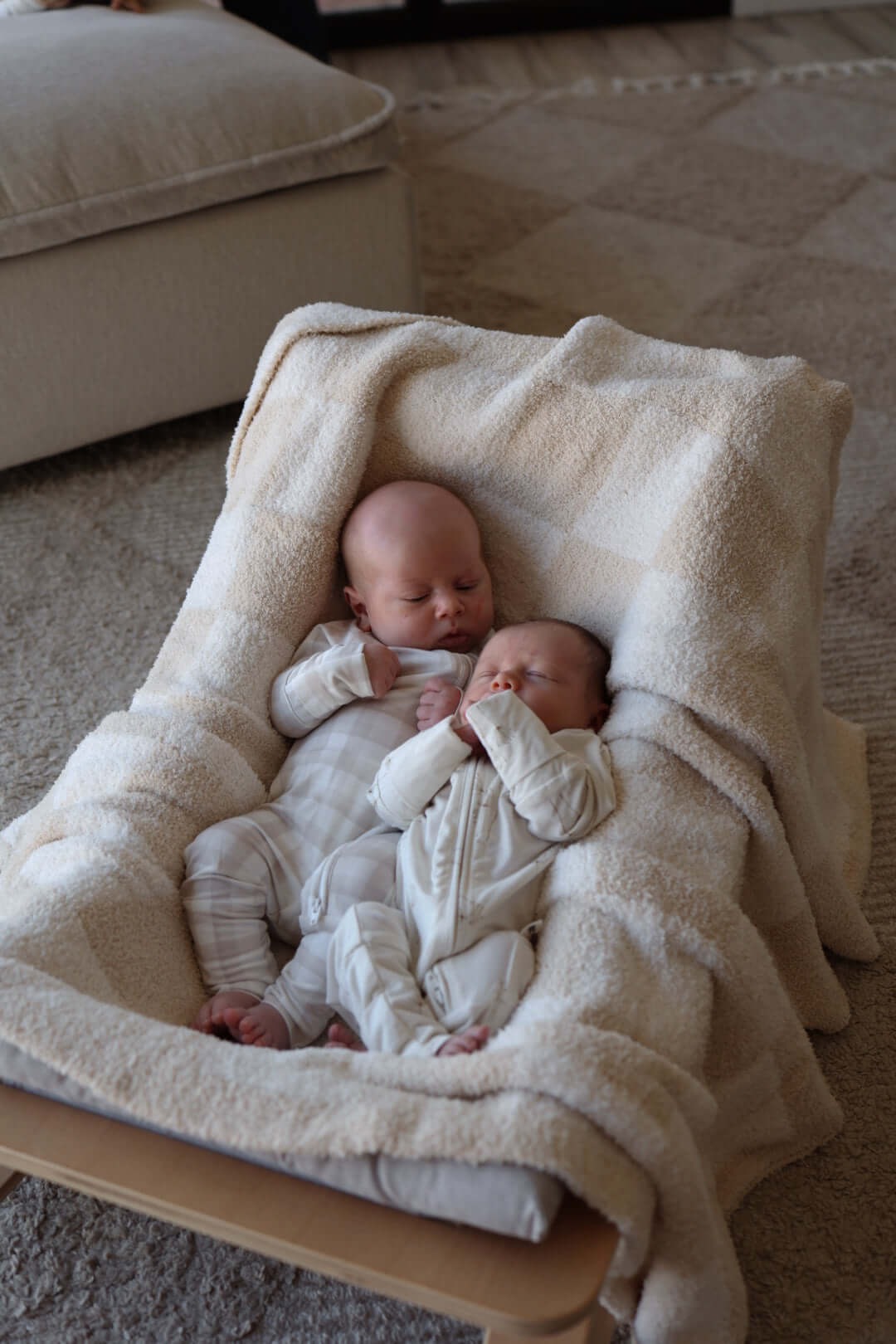 Gingham | Bamboo Zip Pajamas | Milk & Baby
