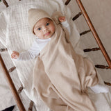 Luxe Collection 100% Organic Cotton Luxury Knit Baby Blanket + Hat Set | Milk & Baby