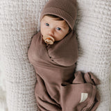 Luxe Collection 100% Organic Cotton Luxury Knit Baby Blanket + Hat Set | Milk & Baby