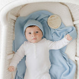 Luxe Collection 100% Organic Cotton Luxury Knit Baby Blanket + Hat Set | Milk & Baby