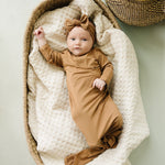 Mustard Bamboo Knot Gown | Milk & Baby