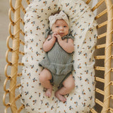 Sage Ruffle Knit Bubble Romper Milk & Baby