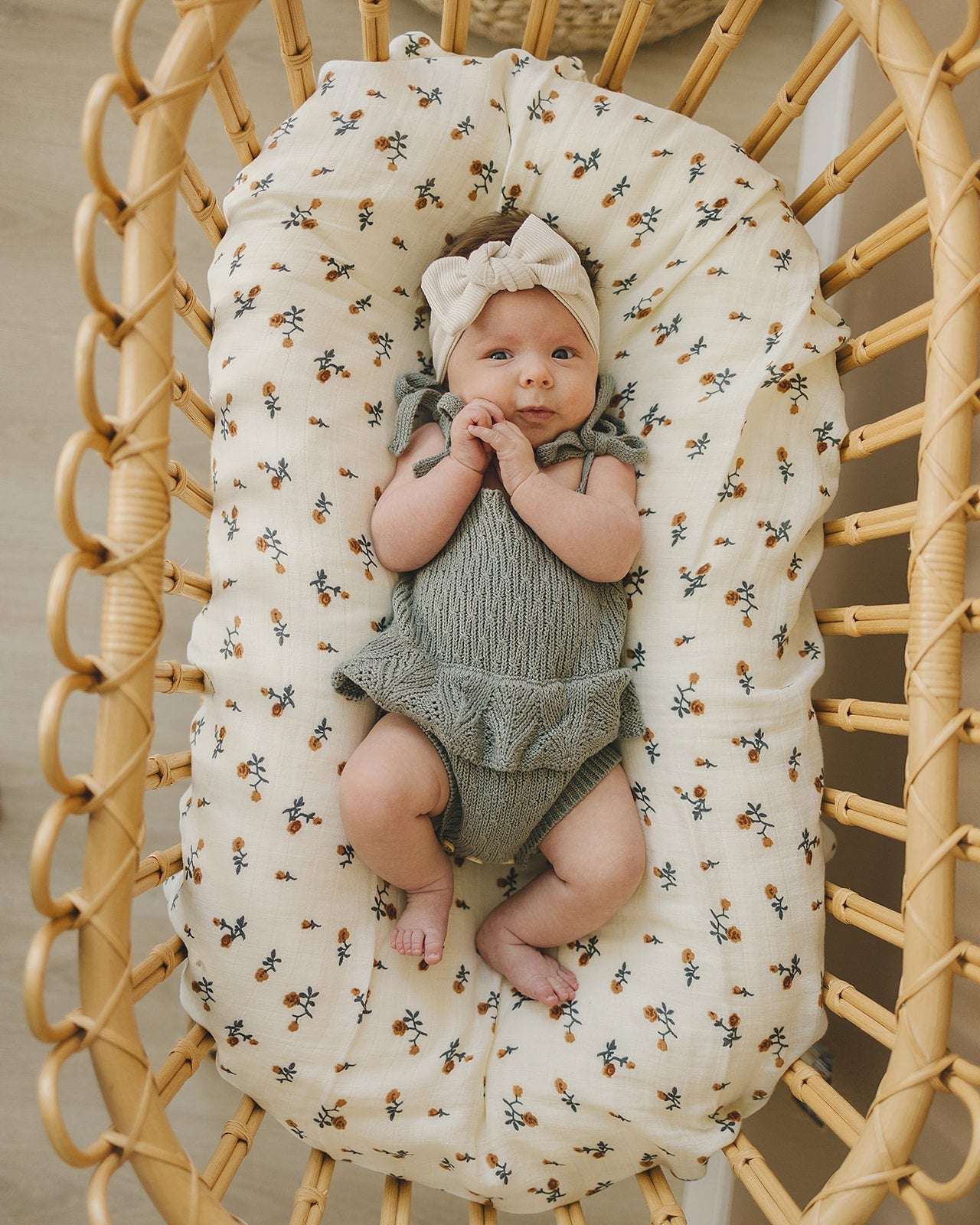 Sage Ruffle Knit Bubble Romper Milk & Baby