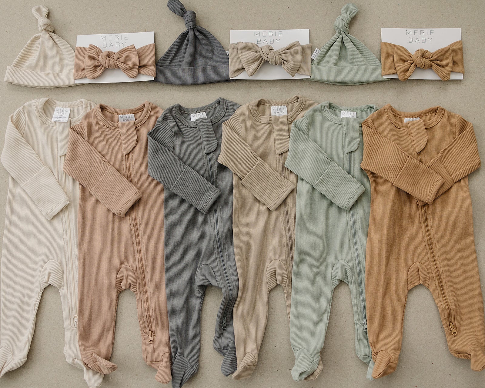 Oatmeal Organic Cotton Ribbed Zipper | Milk & Baby