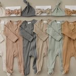 Oatmeal Organic Cotton Ribbed Zipper | Milk & Baby