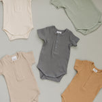Sage Organic Cotton Ribbed Snap Bodysuit | Milk & Baby