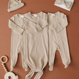 Oatmeal Organic Cotton Ribbed Zipper | Milk & Baby
