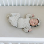 Oatmeal Bamboo Knot Gown | Milk & Baby
