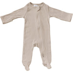 Oatmeal Organic Cotton Ribbed Zipper | Milk & Baby