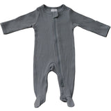 Grey Organic Cotton Ribbed Zipper | Milk & Baby