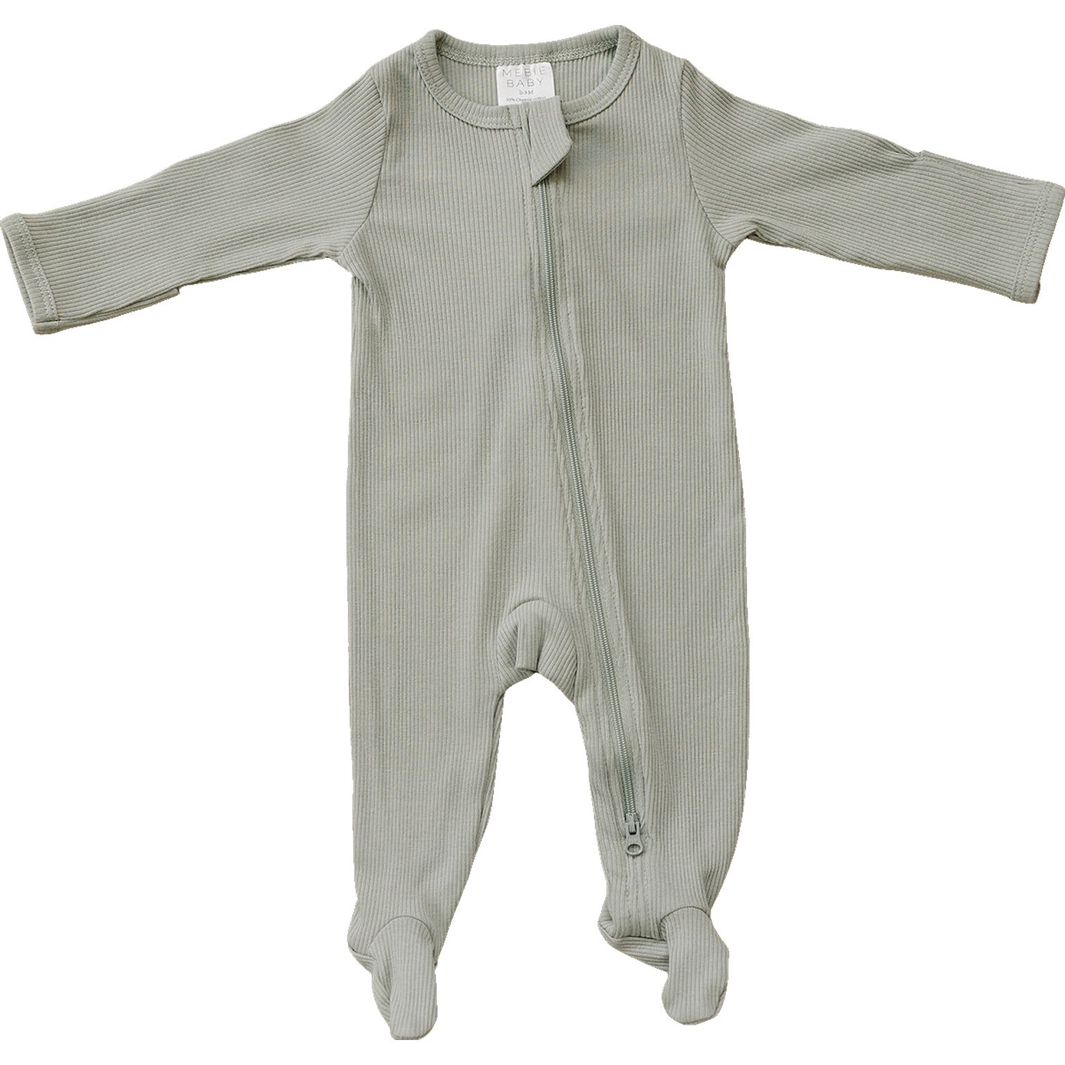 Sage Organic Cotton Ribbed Zipper | Milk & Baby