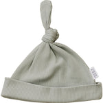 Sage Organic Ribbed Newborn Knot Hat | Milk & Baby
