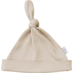 Oatmeal Organic Ribbed Newborn Knot Hat | Milk & Baby
