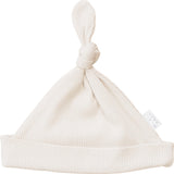 Vanilla Organic Ribbed Newborn Knot Hat | Milk & Baby