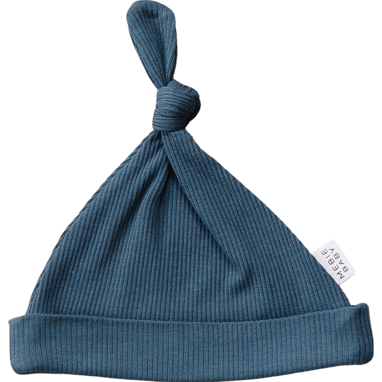 Navy Organic Ribbed Newborn Knot Hat | Milk & Baby