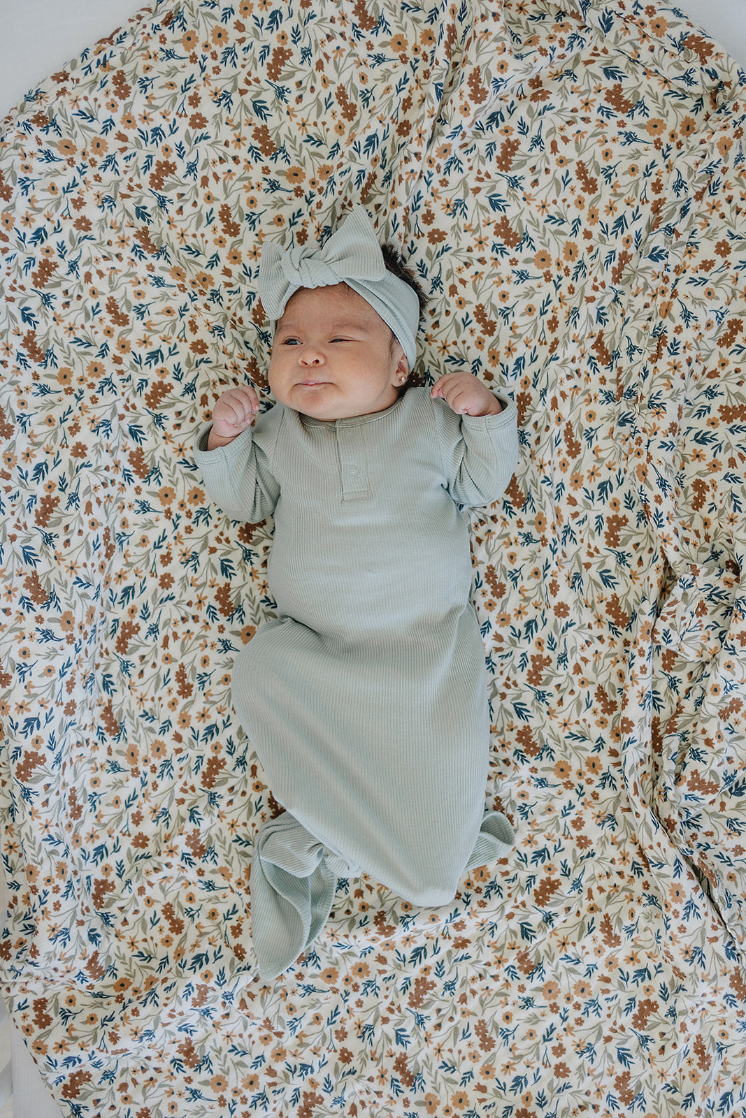 Sage Organic Cotton Ribbed Head Wrap | Milk & Baby