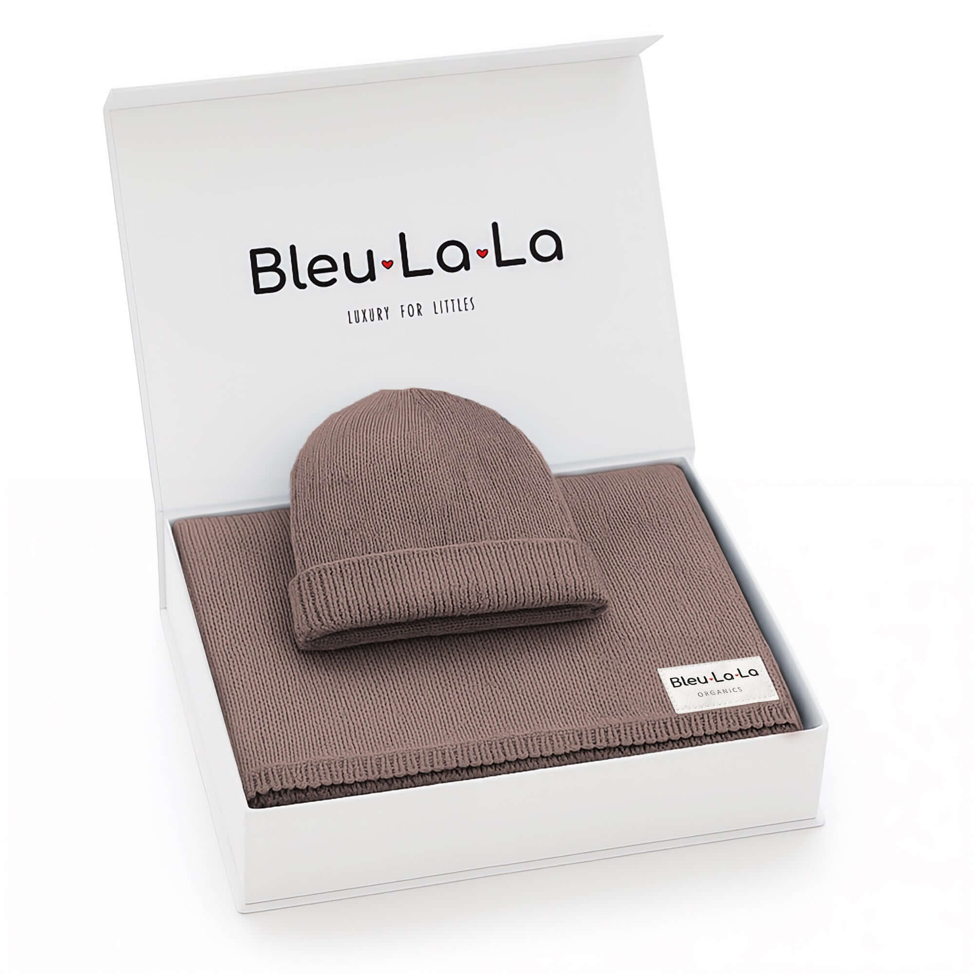 Luxe Collection 100% Organic Cotton Luxury Knit Baby Blanket + Hat Set | Milk & Baby