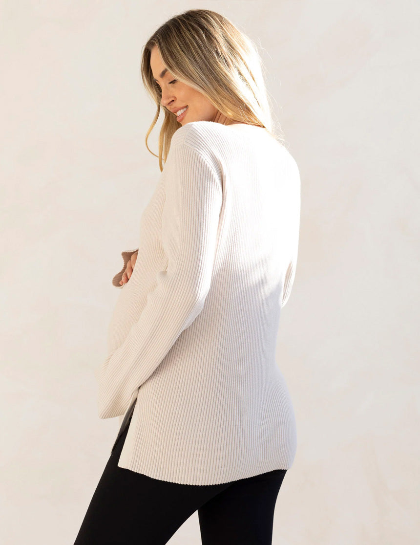 Arial Maternity & Nursing Sweater in Cream | Milk & Baby
