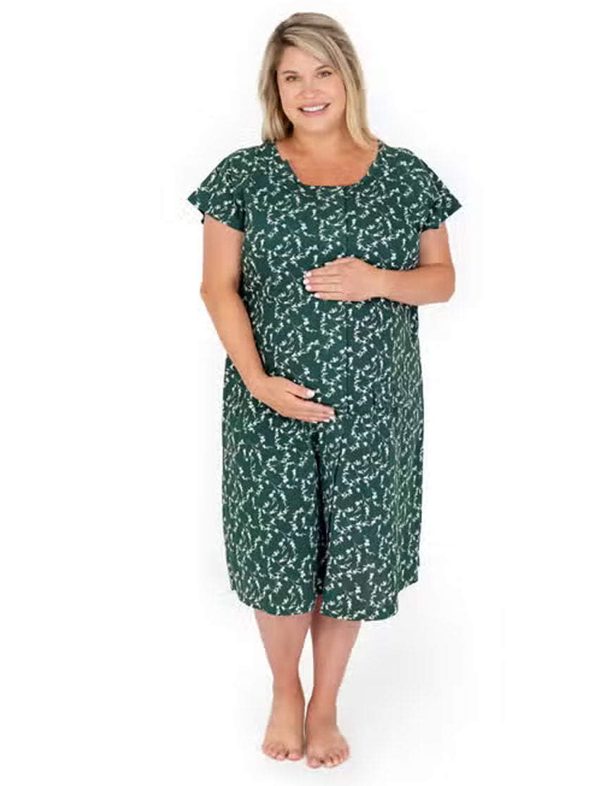Universal Labor and Delivery Gown in Evergreen Blossom Milk & Baby