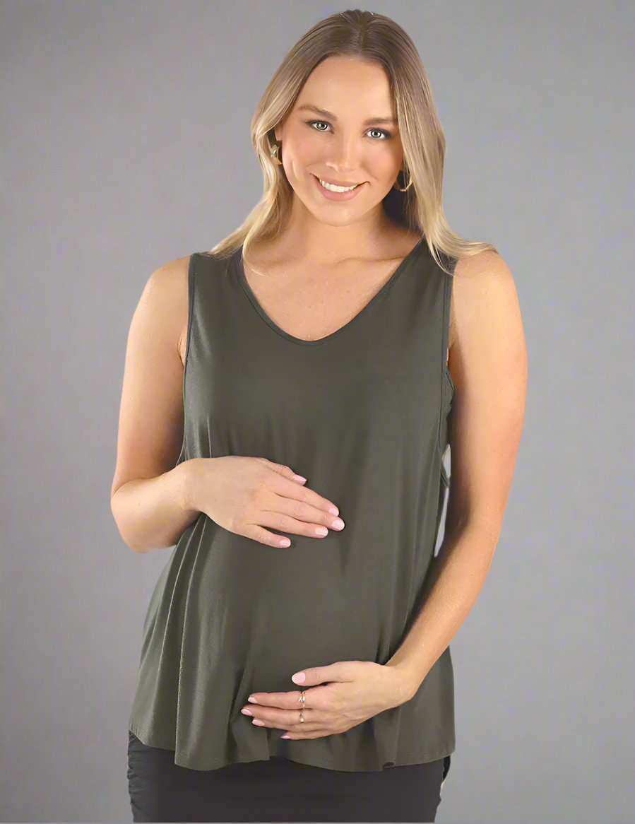 Maternity & Nursing Swing Tank | Olive | Milk & Baby