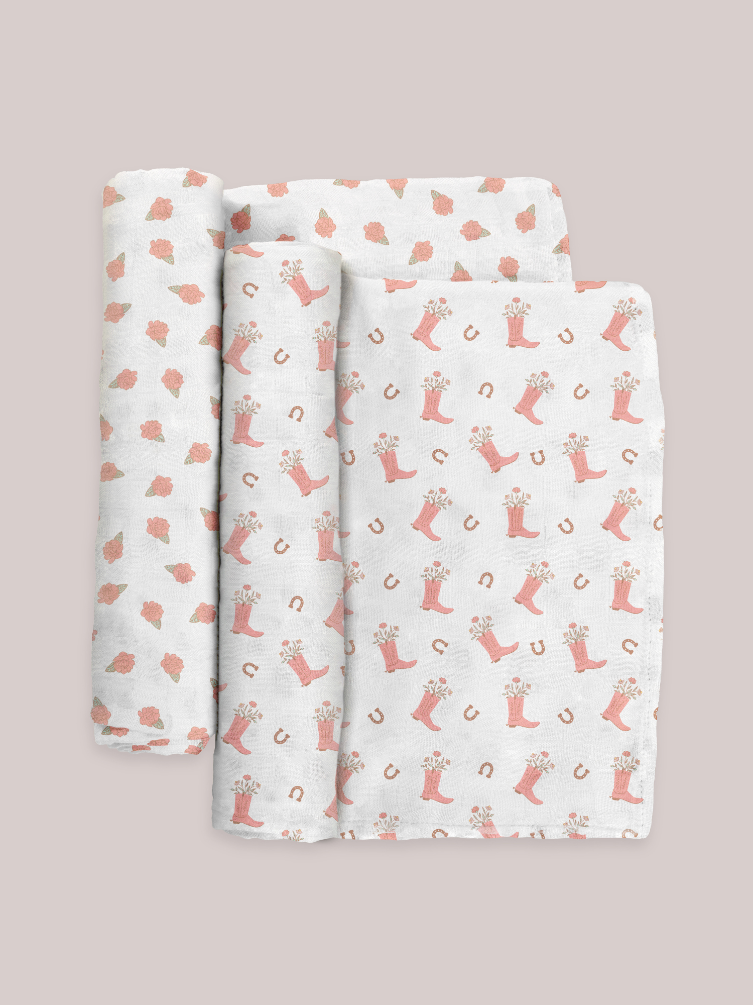 Swaddle Blanket Set | Bloomin' Boot | Milk & Baby