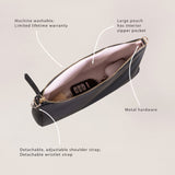 3-Piece Pouch Clutch Purse Set | Black | Milk & Baby