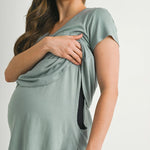 Round Neck Maternity Nursing Pocket T-Shirt | Milk & Baby