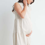 Tiered Maternity & Nursing Midi Shirt Dress | Milk & Baby