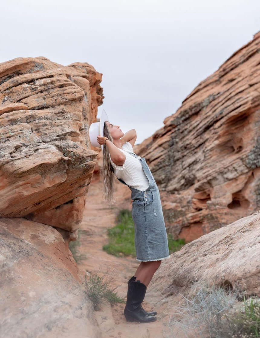 Jovi Denim Overall Dress | Milk & Baby