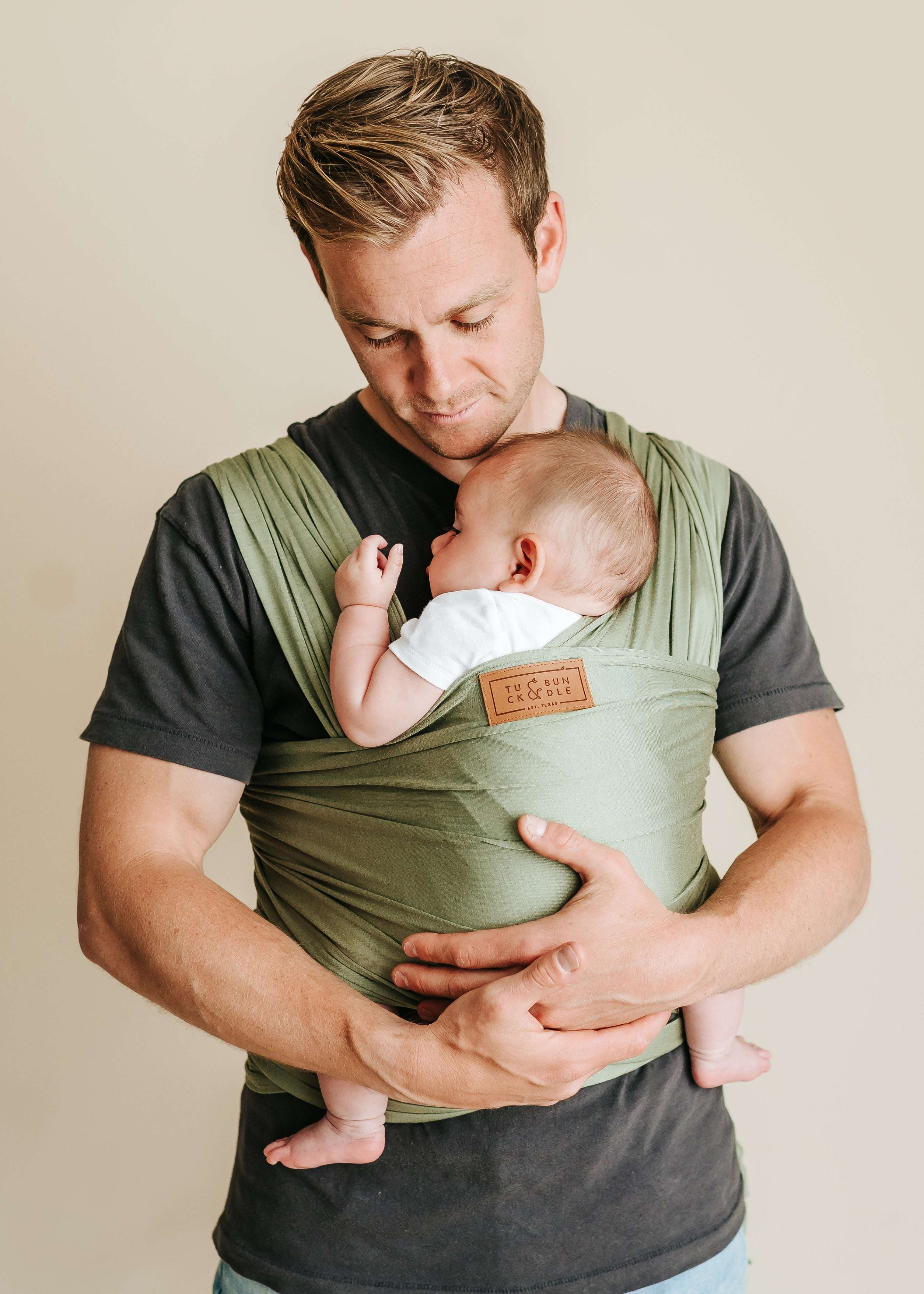 Tuck and Bundle Baby Wrap | Limited Edition Olive Green Milk & Baby