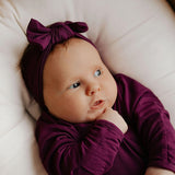 Plum Knotted Newborn Baby Gown