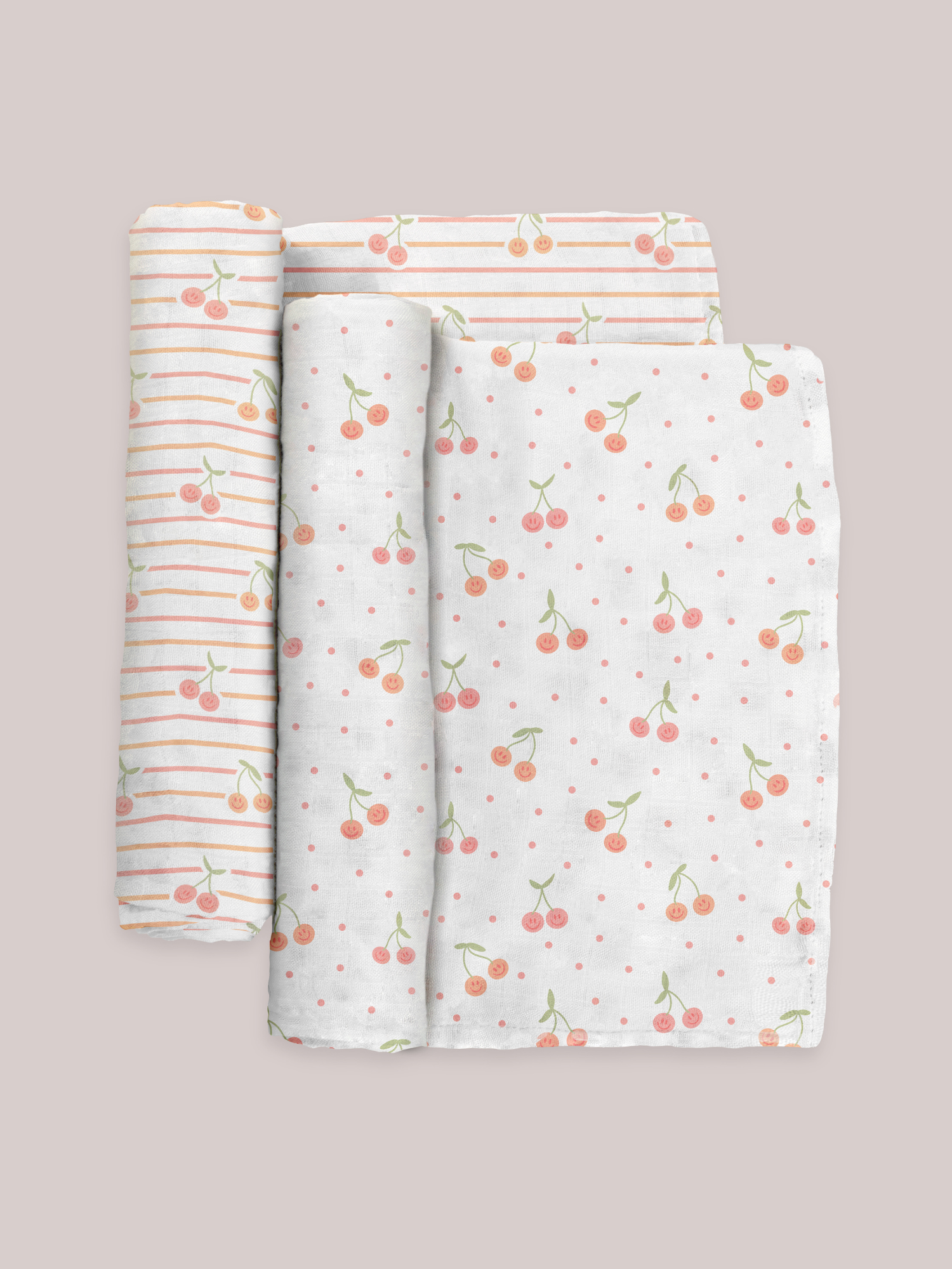 Cherry Cute by Doodle By Meg | Swaddle Blanket Set | Swaddle Blanket Set | Milk & Baby