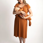 Mommy & Baby Knotted Gown Hospital Bundle | Saddle | Milk & Baby