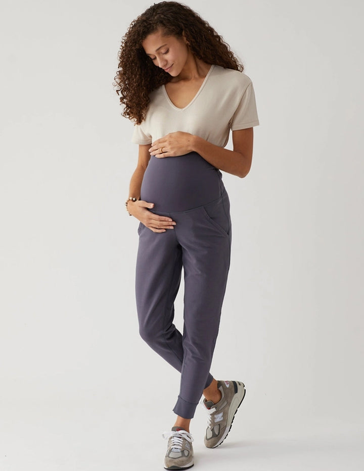 Endurance 7/8 Performance Convertible Joggers in Slate - Milk & Baby