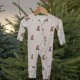 Santa Teddy | Bamboo Zip Pajamas