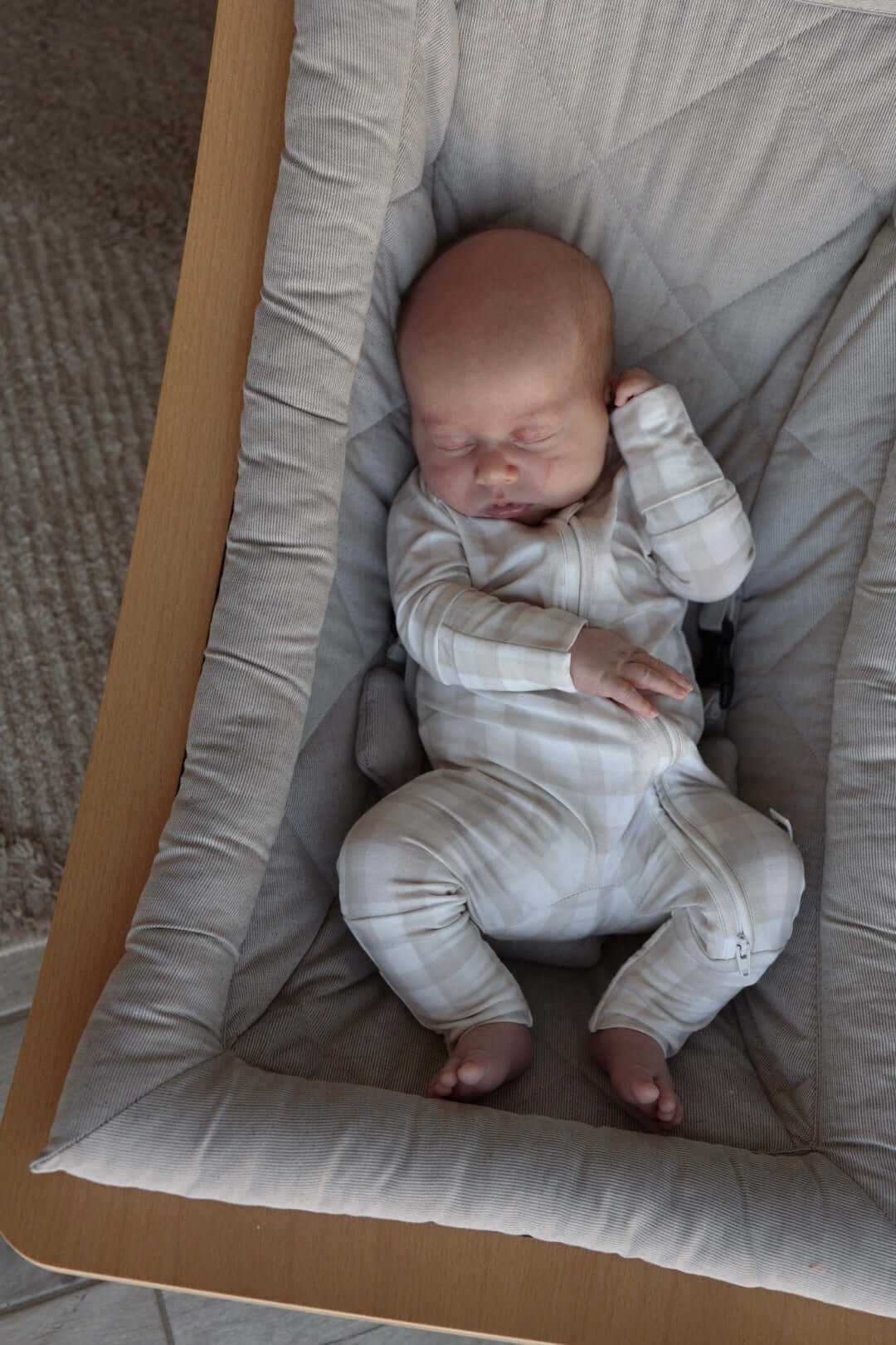 Gingham | Bamboo Zip Pajamas | Milk & Baby