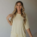 Women's Bamboo Short Set | Sunny | Milk & Baby | Made with a soft, premium bamboo blend, this set is perfect for warm weather. It includes an oversized t-shirt and matching drawstring shorts. Designed for all-day comfort and easy wear. Sizes Available: X-
