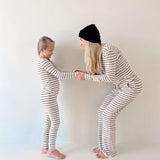 Grey & Black Stripe | Bamboo Women’s Pajamas Milk & Baby