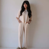 Sadie Stripe | Women's Boxy Tee Lounge Set | Milk & Baby