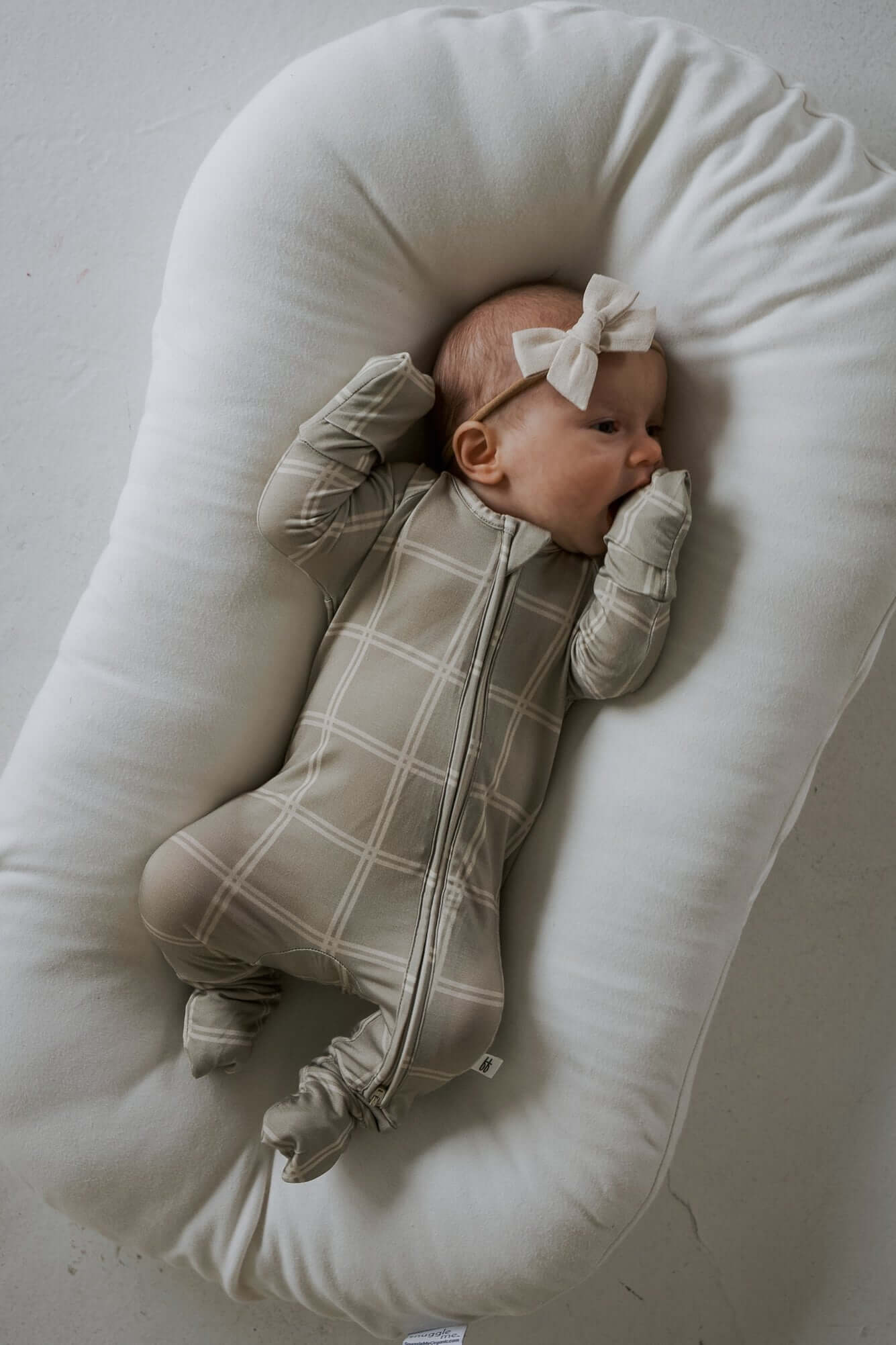 Linen Grid | Bamboo Zip Pajamas | Snuggle into our Bamboo Zip Pajamas made from soft bamboo. Perfect for play and sleep, with options for footed or footless styles! | Milk & Baby
