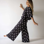 Midnight Skelly | Women's Bamboo Crop Tee Lounge Set | Discover the Women's Bamboo Lounge Set! Enjoy breathable, flattering styles perfect for lounging in comfort and style. | Milk & Baby